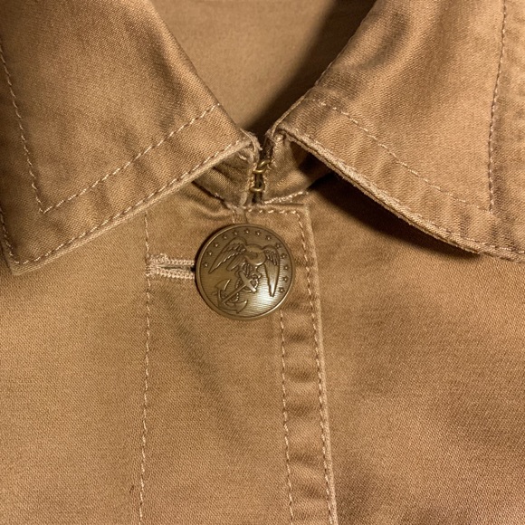J Crew Tan Safari Style Belted Button Front Cotton Jacket S - Picture 6 of 13